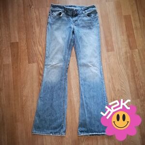 Vintage Y2K Culture Stretch Bootcut Jeans 29x33.5 Light Wash Distressed